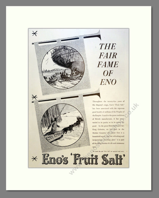 Eno's Fruit Salt. Vintage Advert 1935 (ref AD301507)