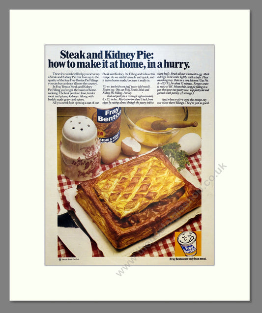 Fray Bentos Steak and Kidney Pie. Vintage Advert 1973 (ref AD301516)