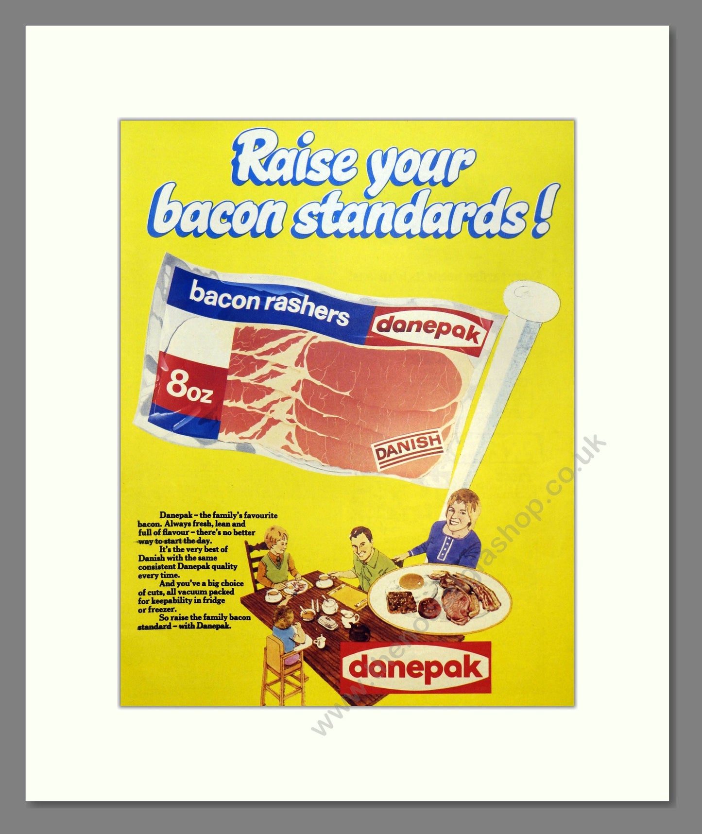 Danepak Bacon. Vintage Advert 1977 (ref AD301575)