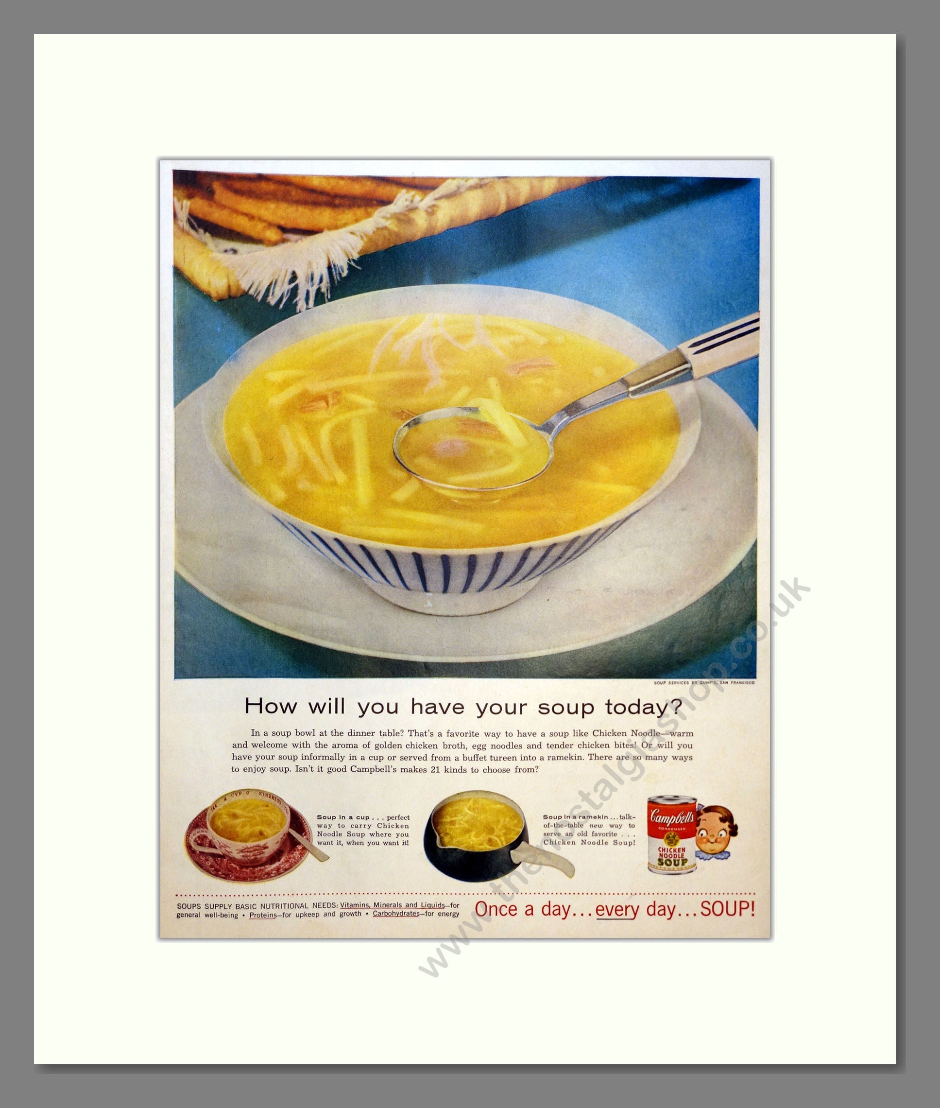 Campbell's Soup. Vintage Advert 1957 (ref AD301623) – The Nostalgia Shop