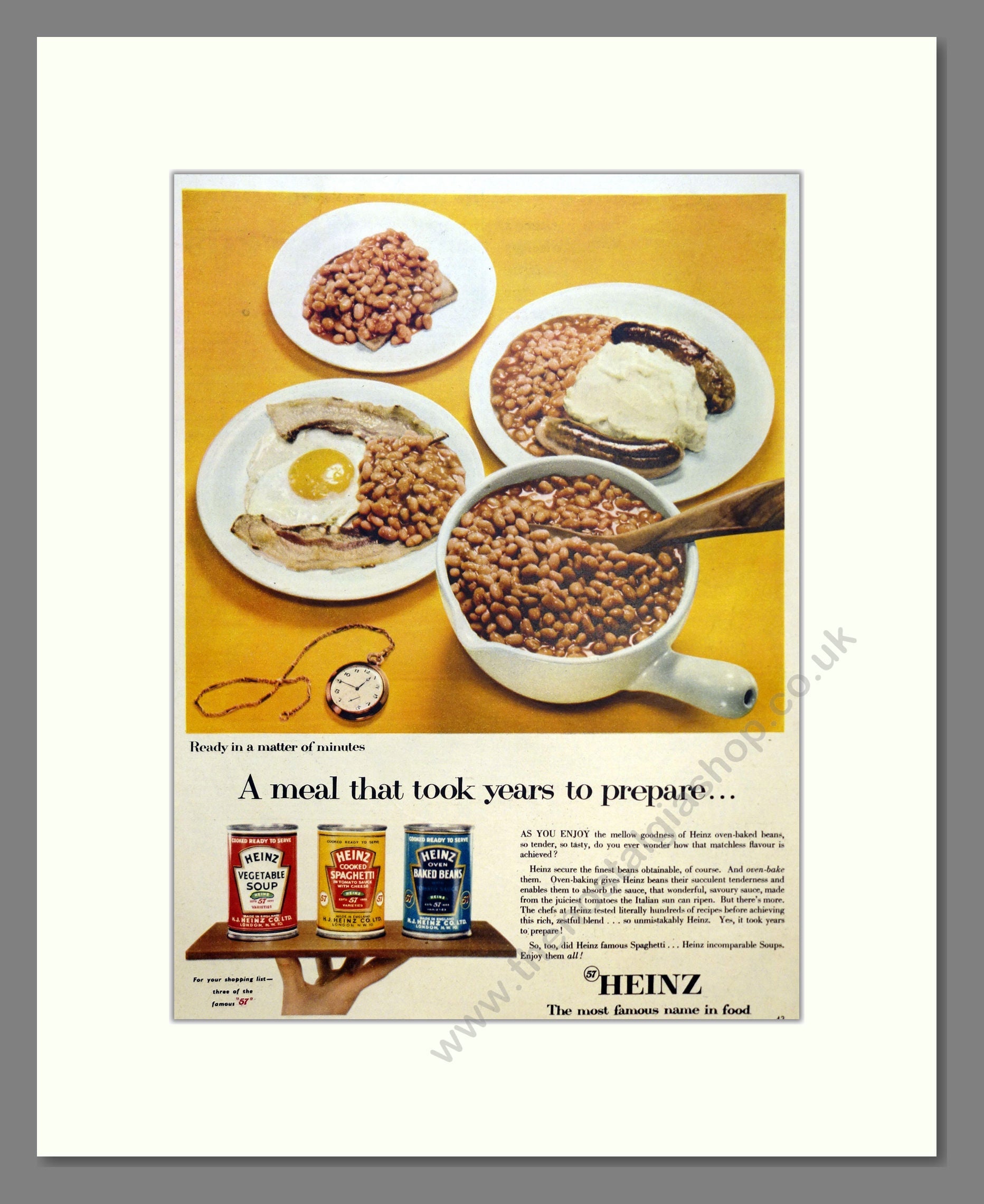 Heinz Tinned Food. Vintage Advert 1954 (ref AD301629)