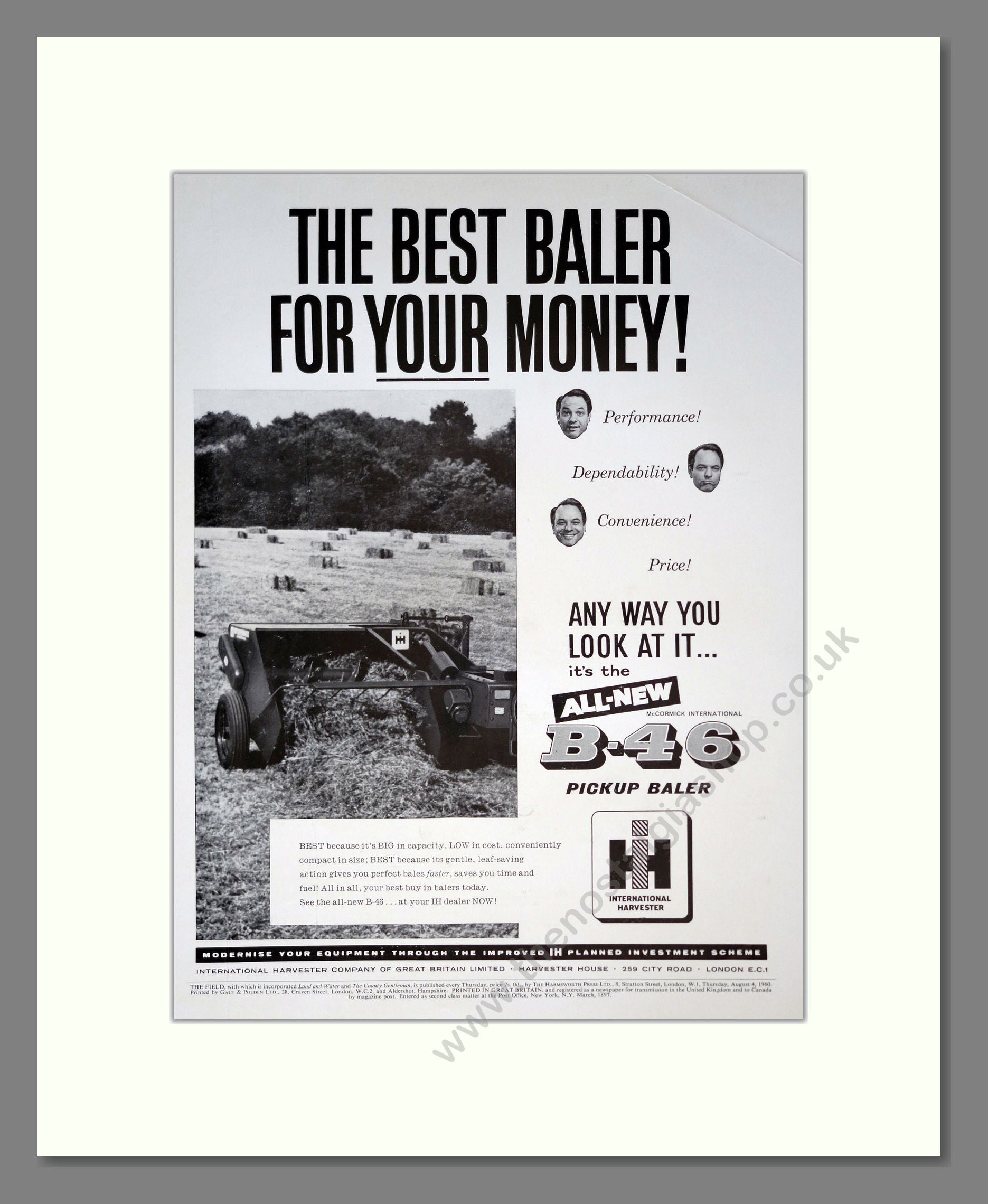 International Harvester Baler B-46. Vintage Advert (ref AD301836) – The ...