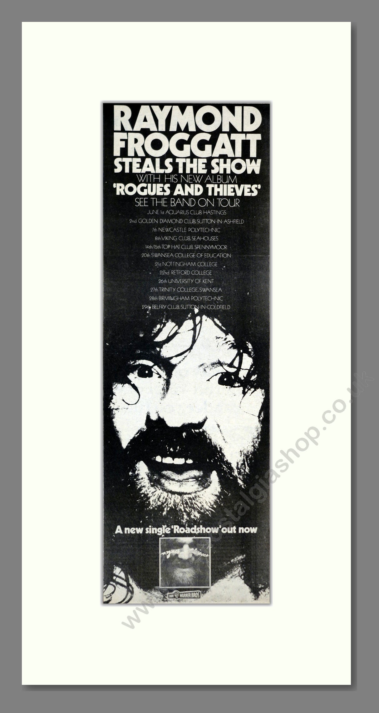 Raymond Froggatt - Rogues And Thieves. Vintage Advert 1974 (ref AD201125)