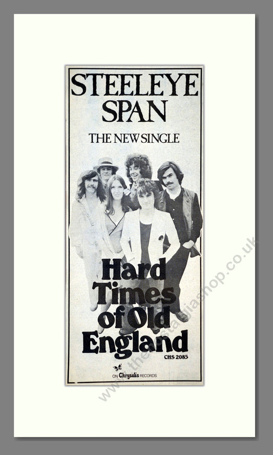 Steeleye Span - Hard Times Of Old England. Vintage Advert 1976 (ref AD201137)