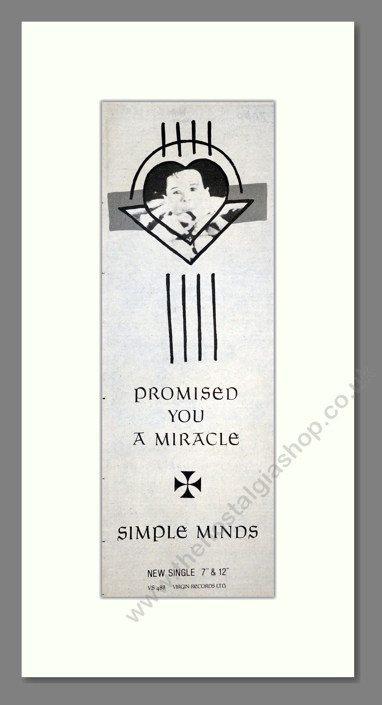 Simple Minds - I Promised You A Miracle. Vintage Advert 1982 (ref AD201192)