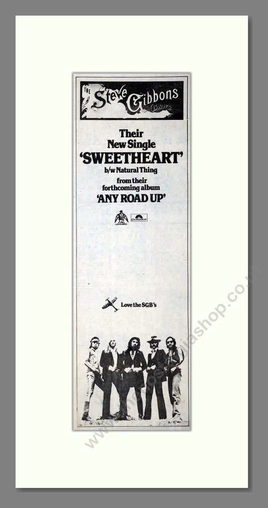 Steve Gibbons Band - Sweetheart. Vintage Advert 1976 (ref AD201206)