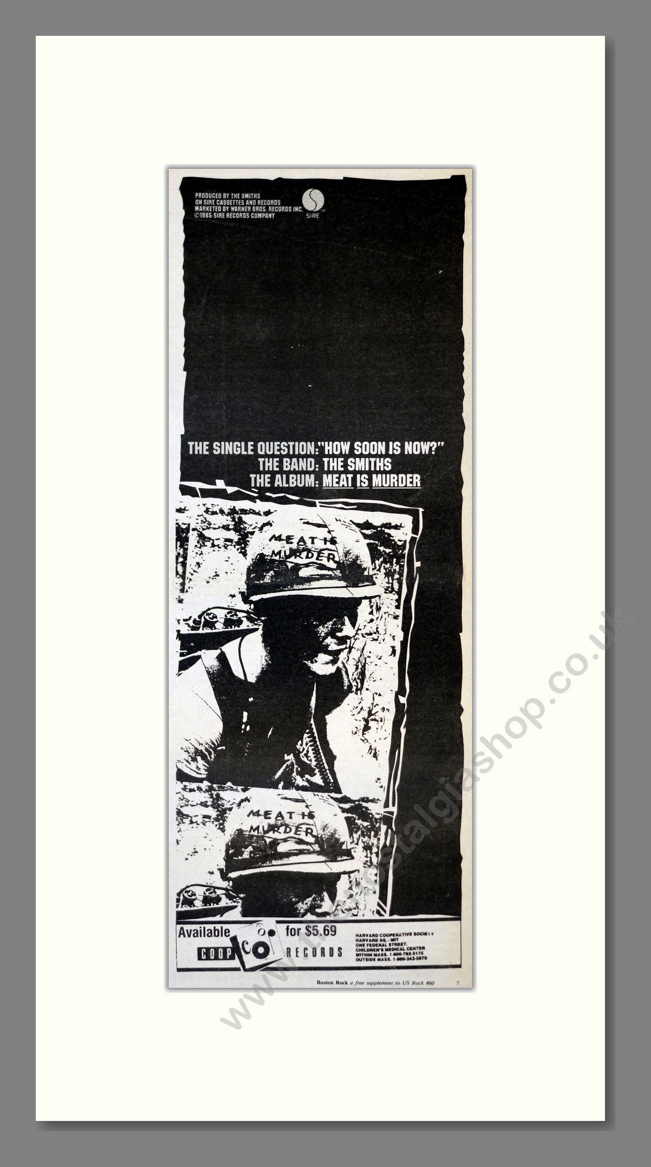 Smiths (The) - Meat Is Murder. Vintage Advert 1985 (ref AD201230)