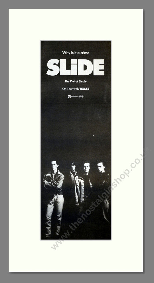 Slide - Why Is It A Crime. Vintage Advert 1989 (ref AD201234)