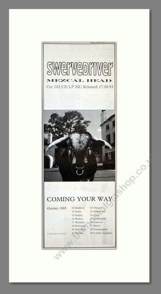 Swervedriver - Mezcal Head. Vintage Advert 1993 (ref AD201235)