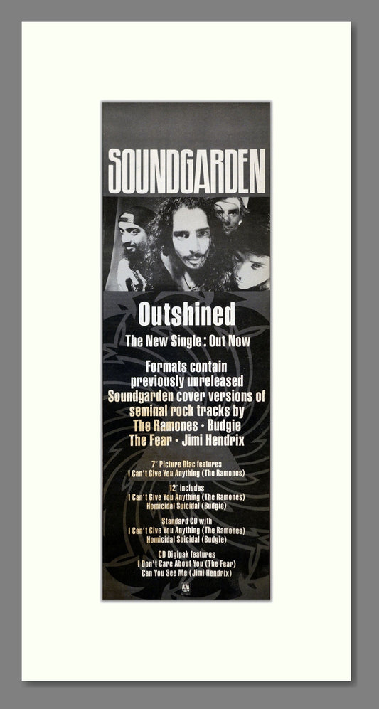 Soundgarden - Outshined. Vintage Advert 1992 (ref AD201236)