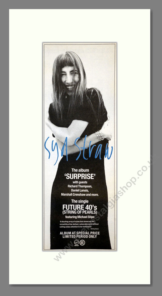 Syd Straw - Surprise. Vintage Advert 1989 (ref AD201239)