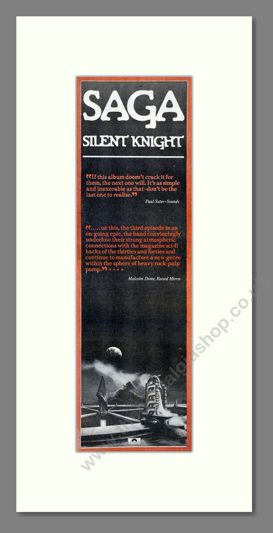 Saga - Silent Knight. Vintage Advert 1980 (ref AD201257)