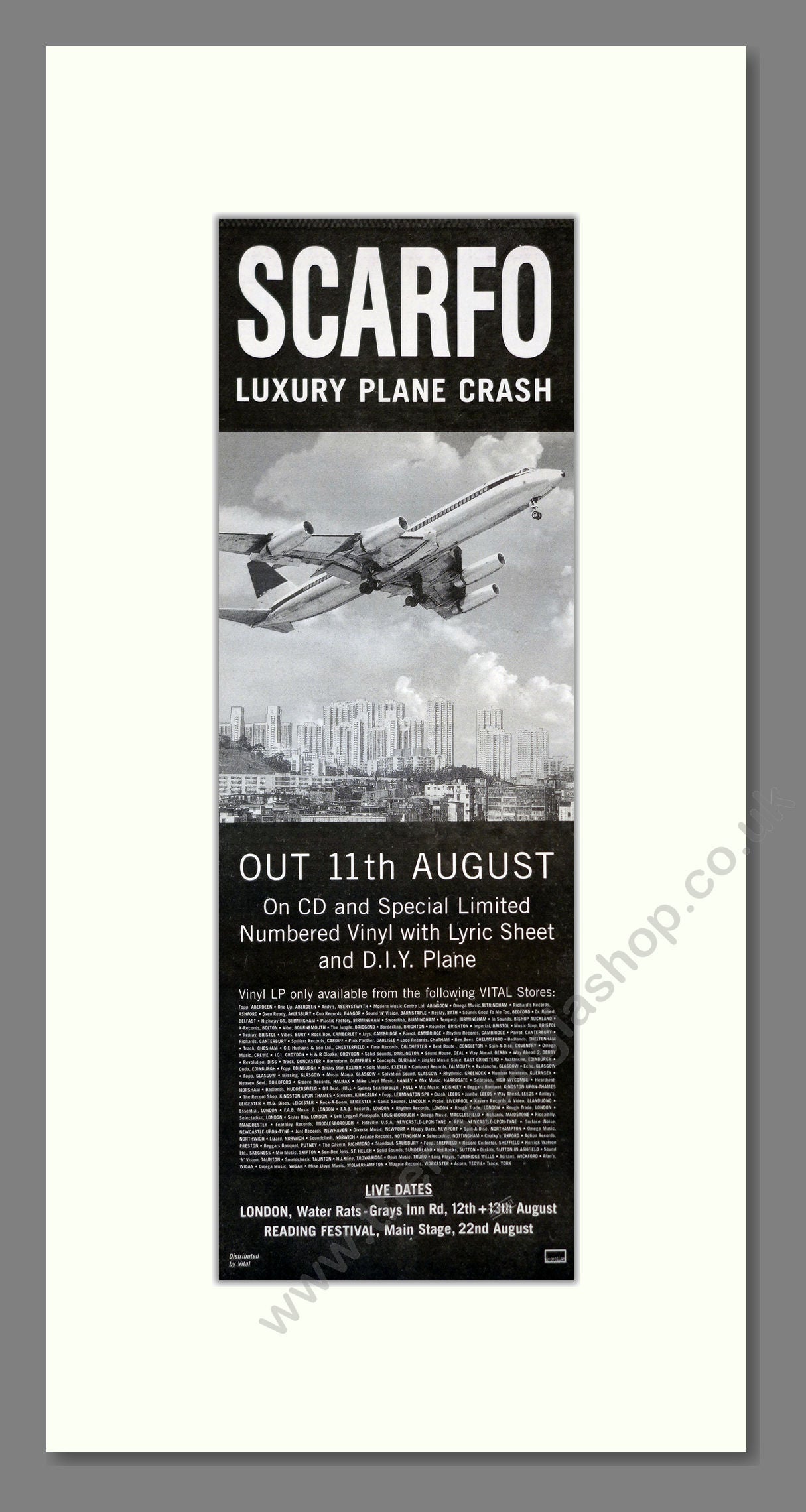 Scarfo - Luxury Plane Crash. Vintage Advert 1997 (ref AD201263)