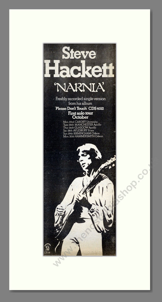 Steve Hackett - Narnia (UK Tour). Vintage Advert 1987 (ref AD201267)