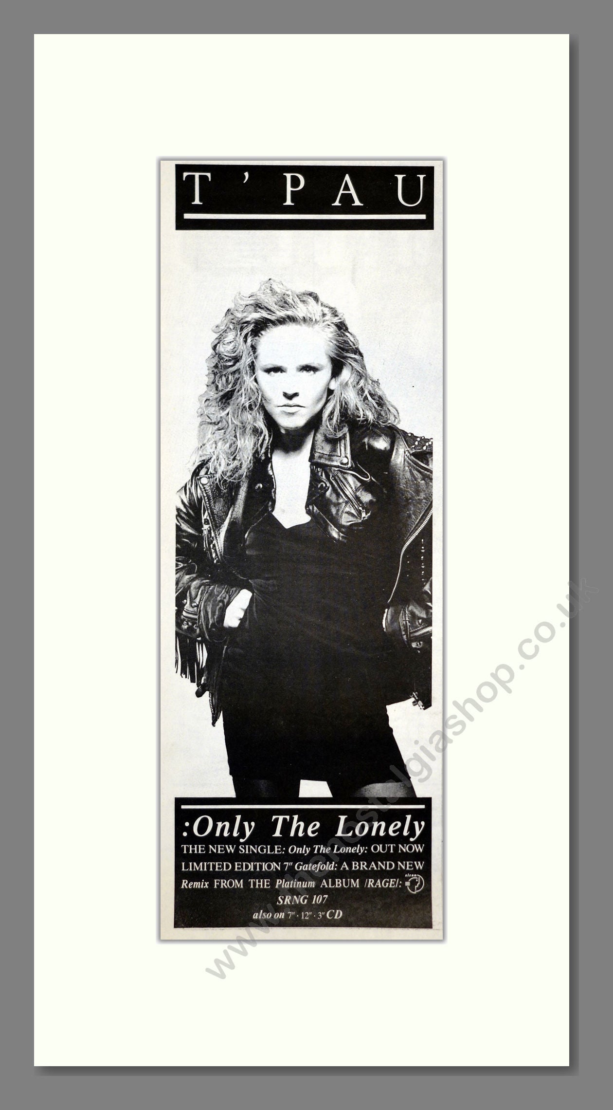 T'Pau - Only The Lonely. Vintage Advert 1989 (ref AD201280)