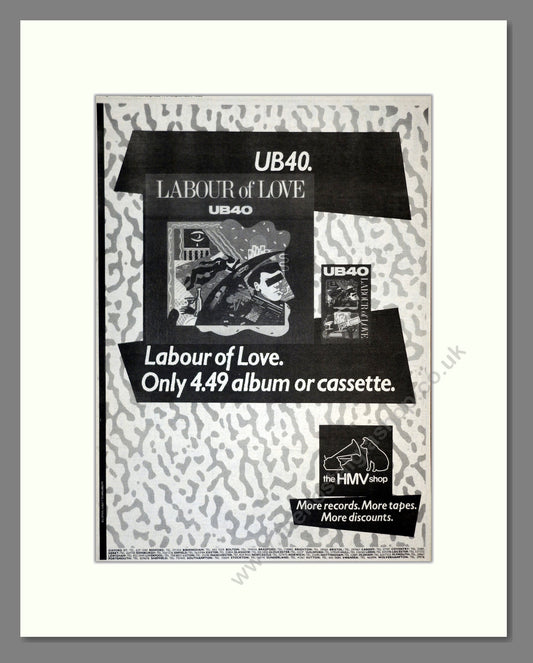 UB40 - Labour Of Love. Vintage Advert 1983 (ref AD17230)