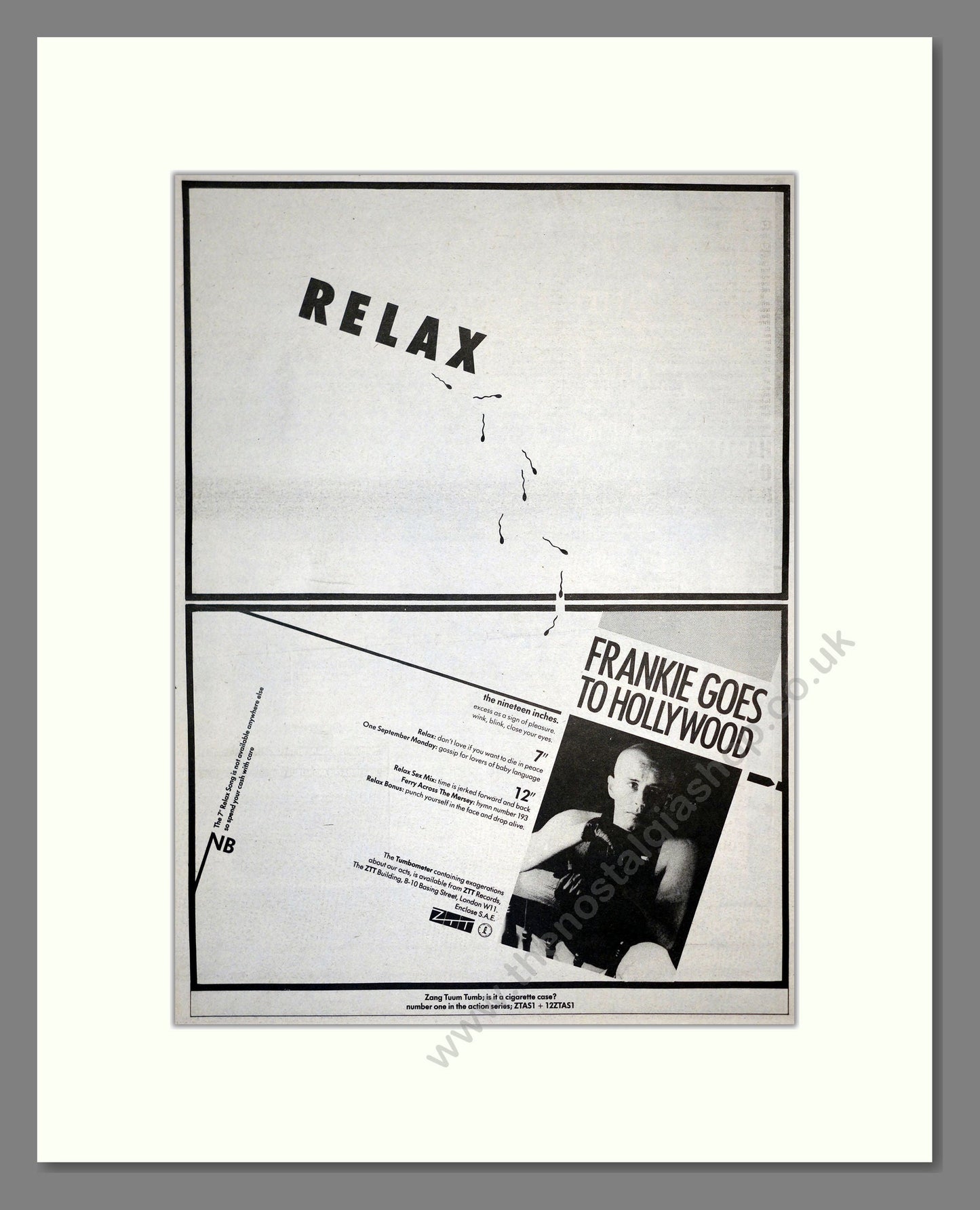 Frankie Goes To Hollywood - Relax. Vintage Advert 1983 (ref AD17237)