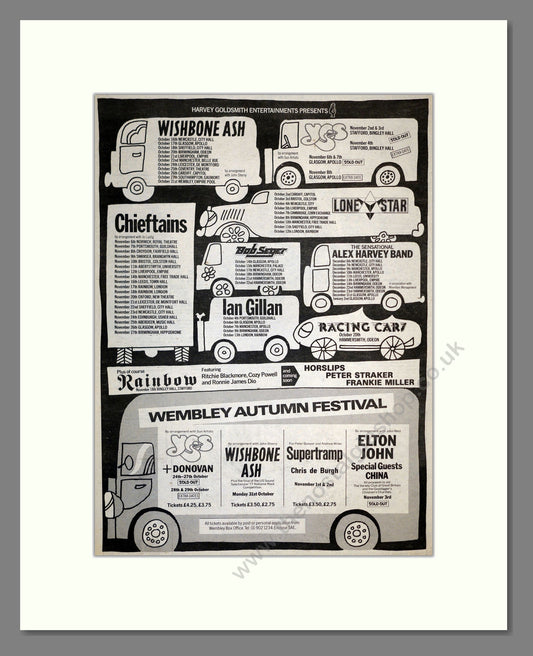 Wembley Autumn Festival - Line Up. Vintage Advert 1977 (ref AD17239)