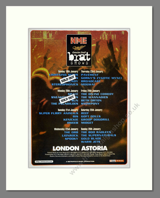 Various Artists - London Astoria Shows. Vintage Advert 1997 (ref AD17245)