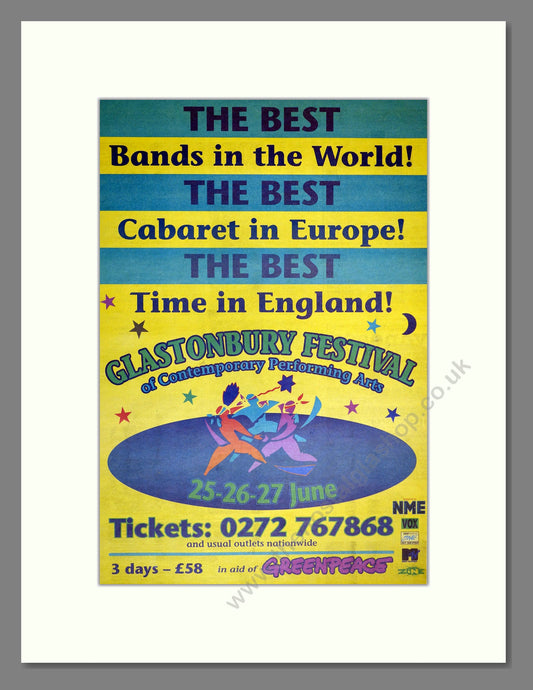 Glastonbury Festival - Poster. Vintage Advert 1993 (ref AD17249)