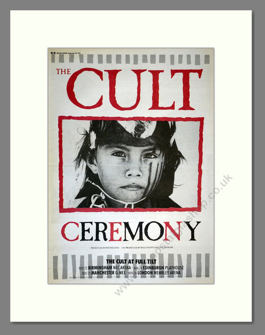 Cult (The) - Ceremony. Vintage Advert 1991 (ref AD17282)