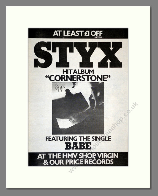 Styx - Cornerstone. Vintage Advert 1980 (ref AD17291)