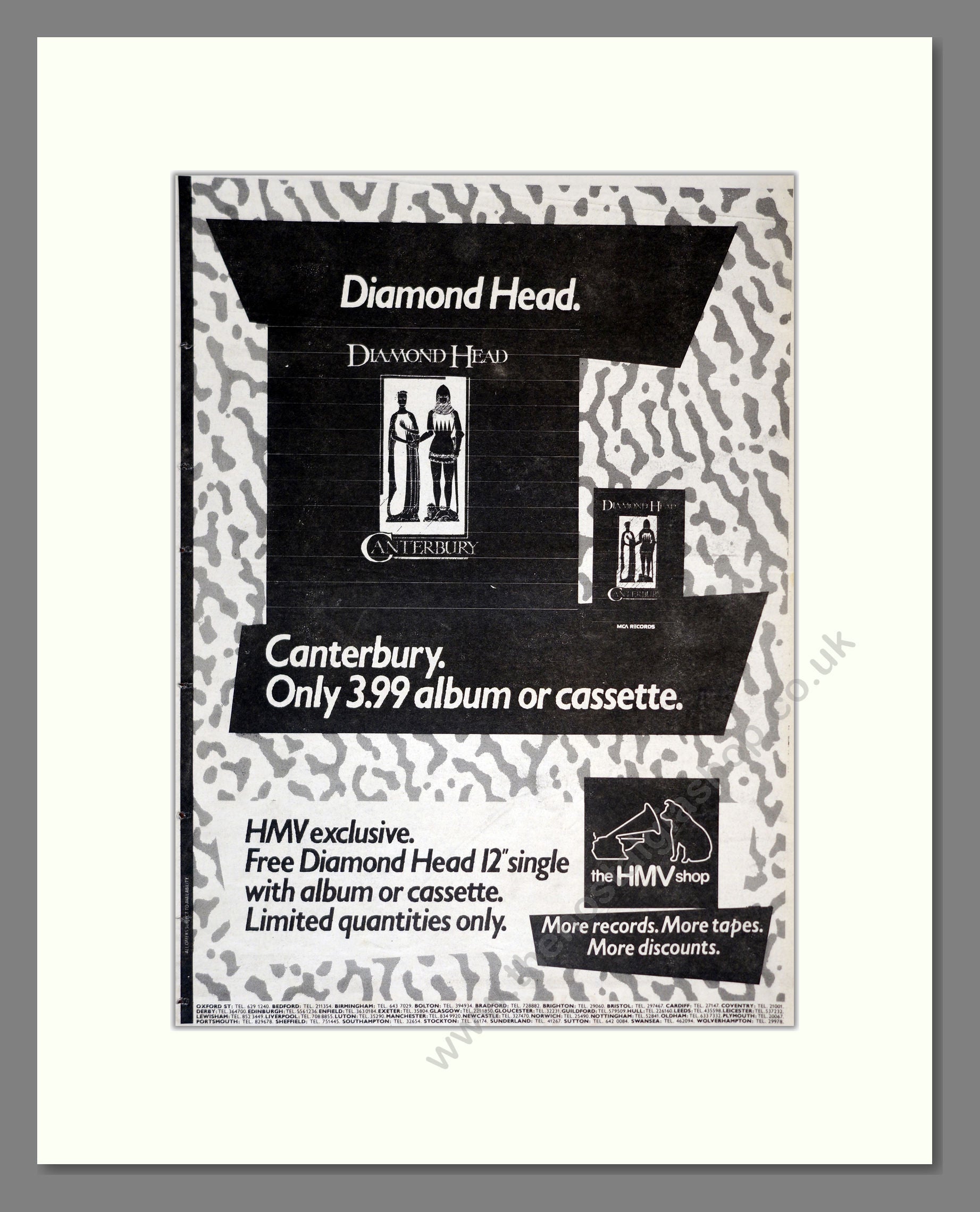 Diamond Head - Canterbury. Vintage Advert 1983 (ref AD17293)