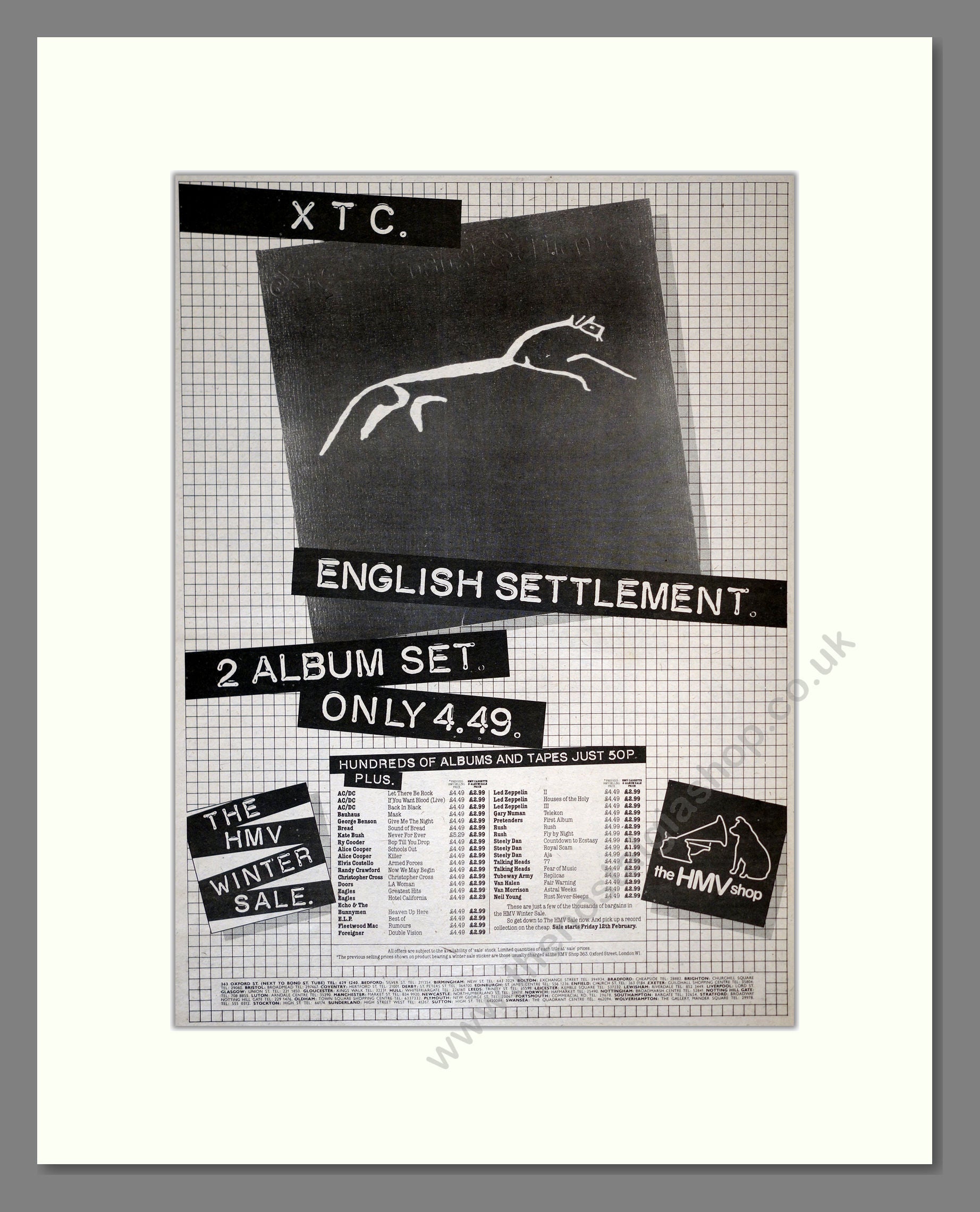 XTC - English Settlement. Vintage Advert 1982 (ref AD17295)