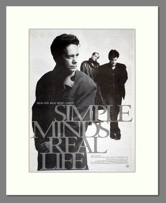 Simple Minds - Real Life. Vintage Advert 1991 (ref AD17303)