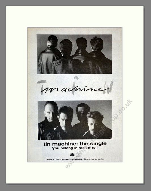 Tin Machine - You Belong In Rock n Roll. Vintage Advert 1991 (ref AD17304)