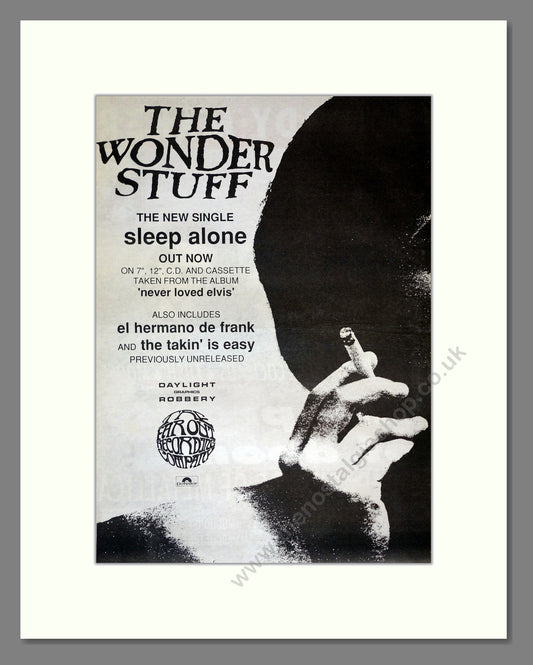 Wonder Stuff (The) - Sleep Alone. Vintage Advert 1991 (ref AD17306)