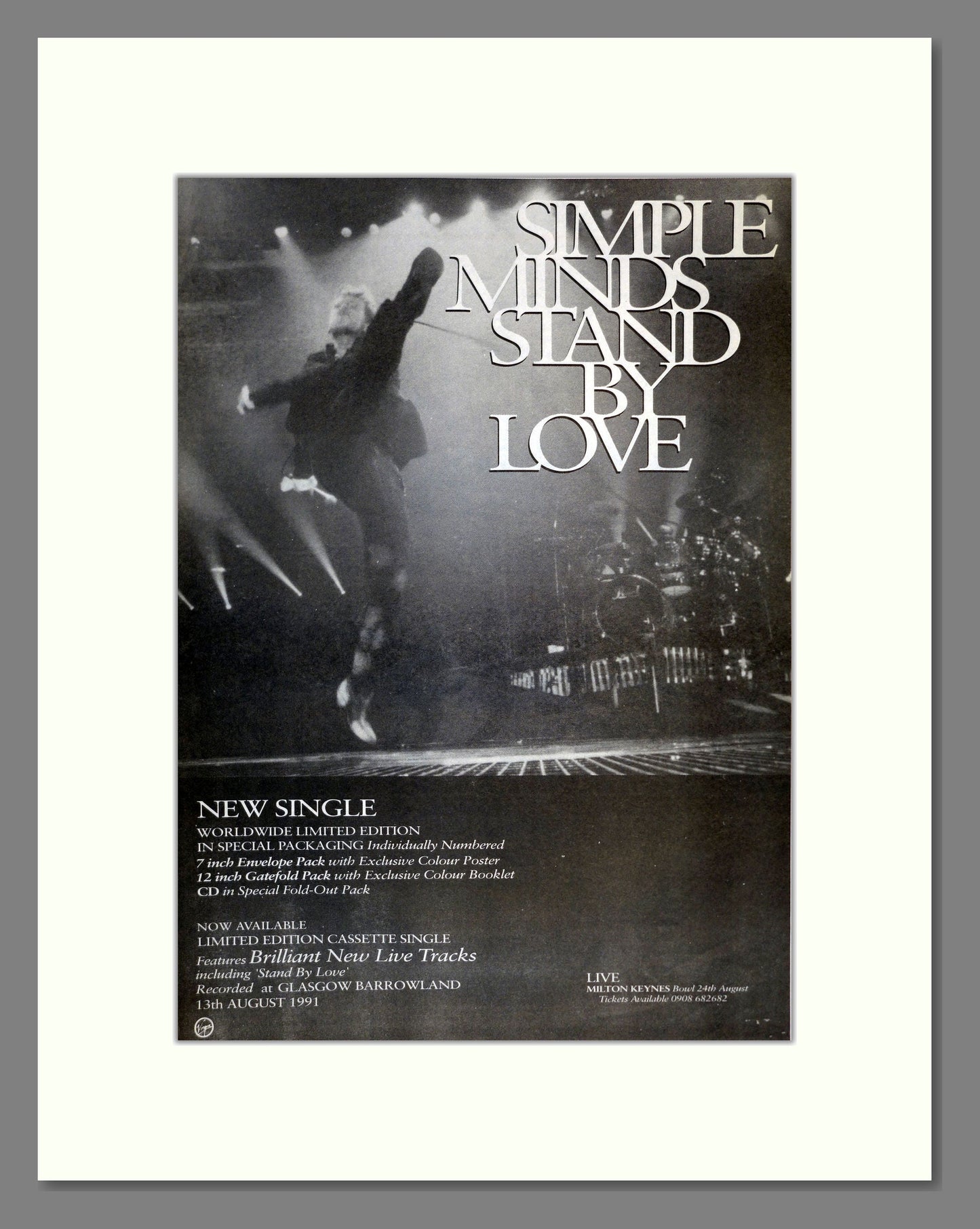 Simple Minds - Stand By Love. Vintage Advert 1991 (ref AD17312)