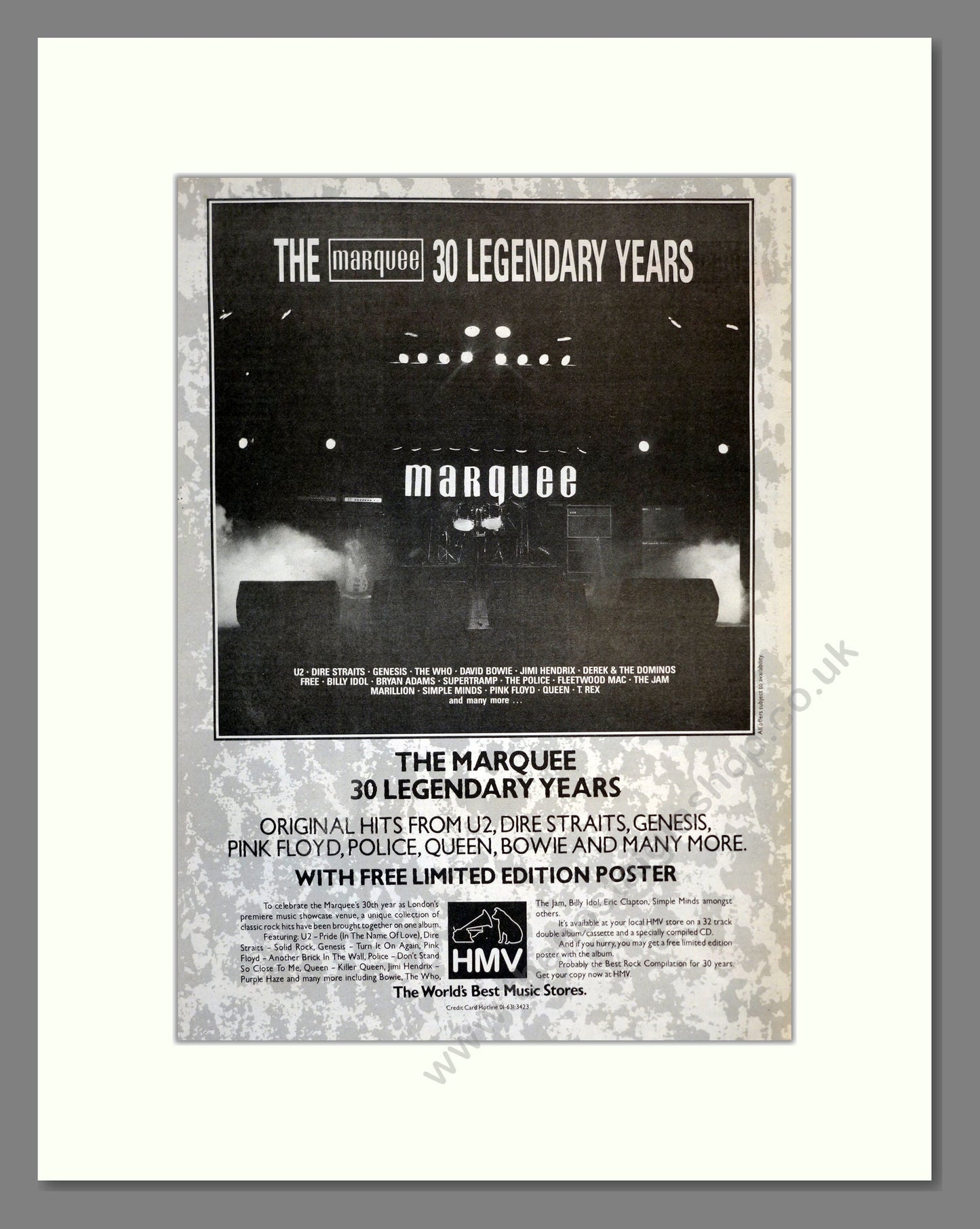 Various Artists - The Marquee 30 Years. Vintage Advert 1989 (ref AD17332)