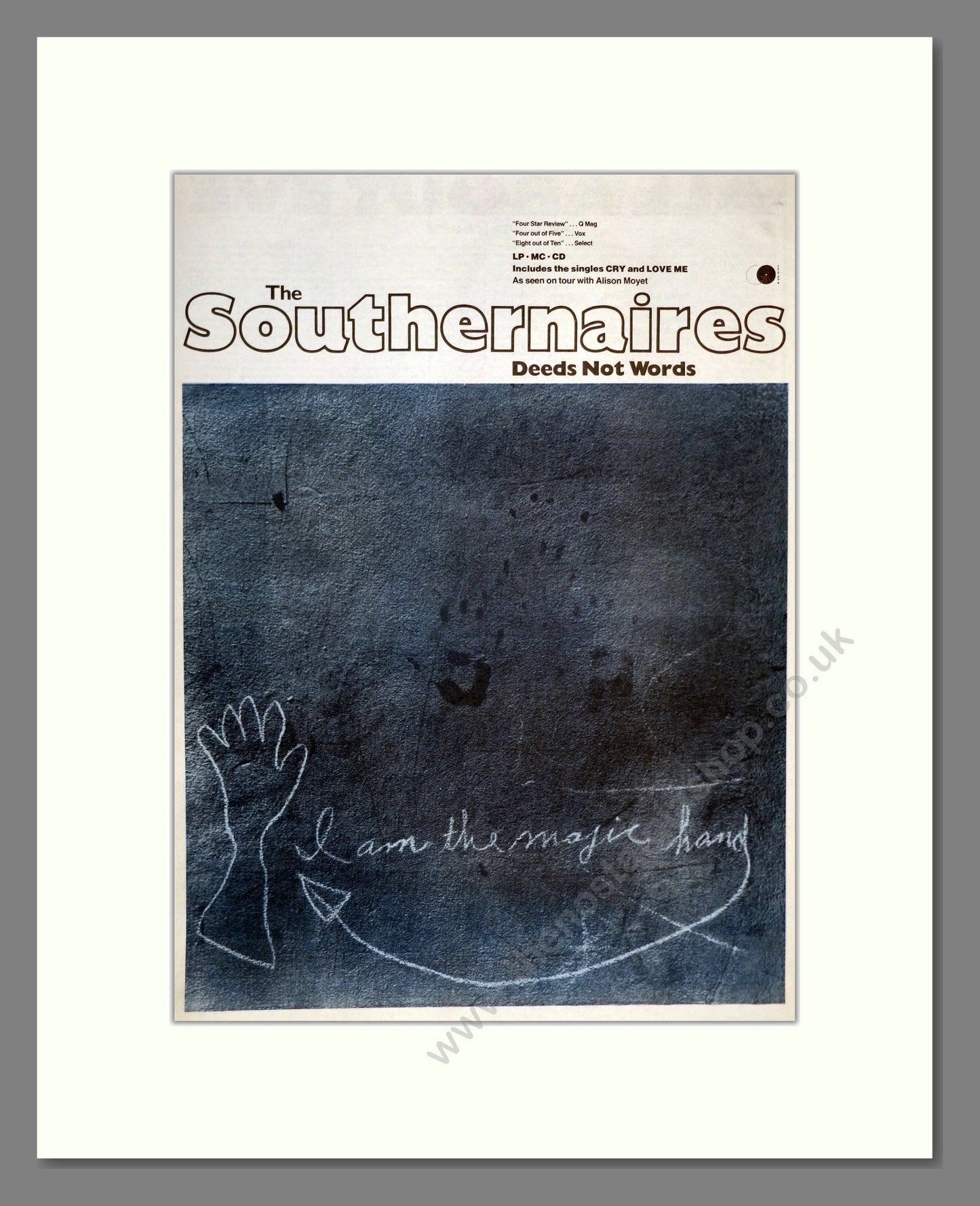 Southernaires (The) - Deeds Not Words. Vintage Advert 1991 (ref AD17354)