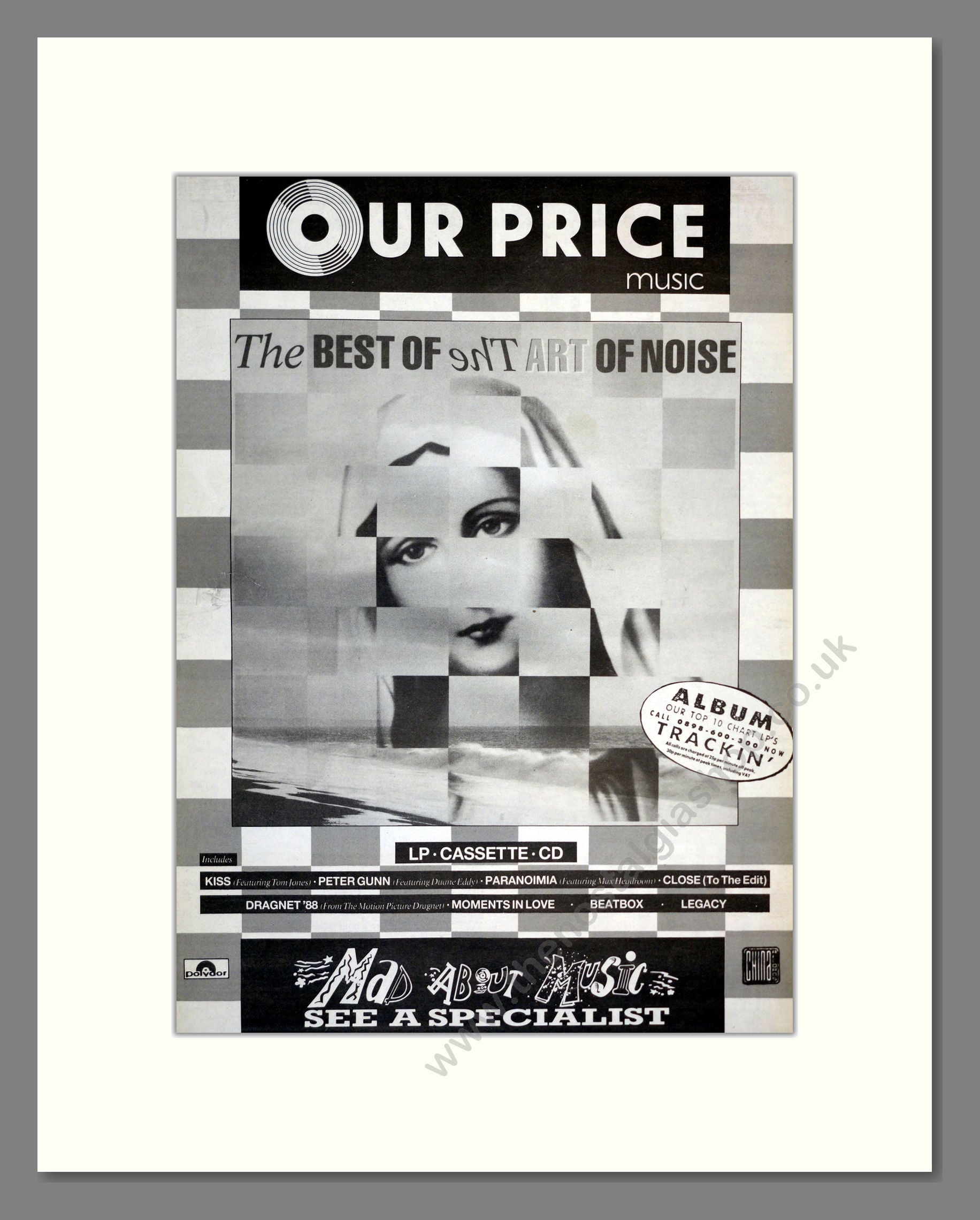 Art Of Noise (The) - Best Of. Vintage Advert 1988 (ref AD17361)