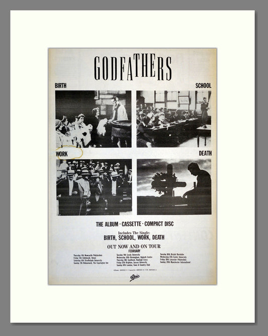 Godfathers - Birth School Work Death. Vintage Advert 1988 (ref AD17364)