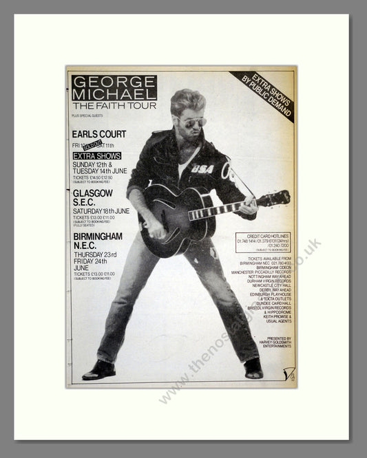 George Michael - Faith Tour. Vintage Advert 1988 (ref AD17365)