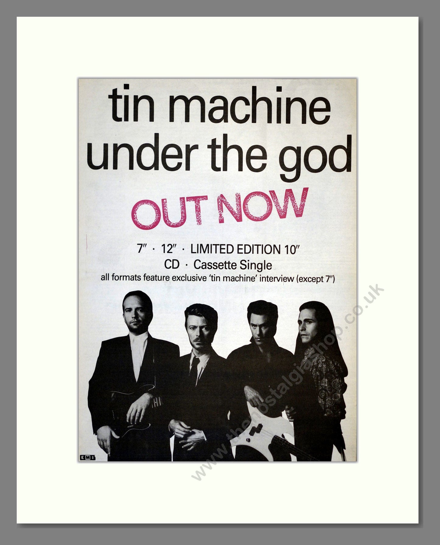 Tin Machine - Under The God. Vintage Advert 1989 (ref AD17376)