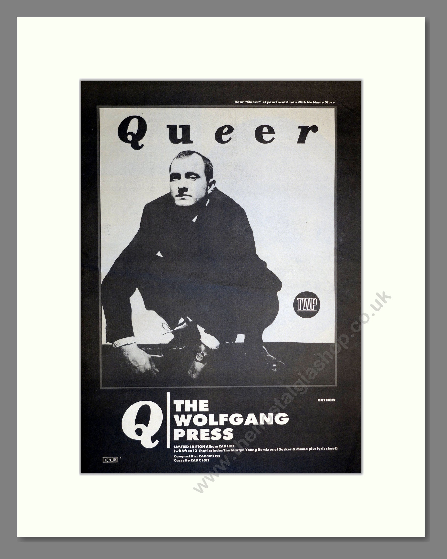 The Wolfgang Press - Queer. Vintage Advert 1991 (ref AD17381)