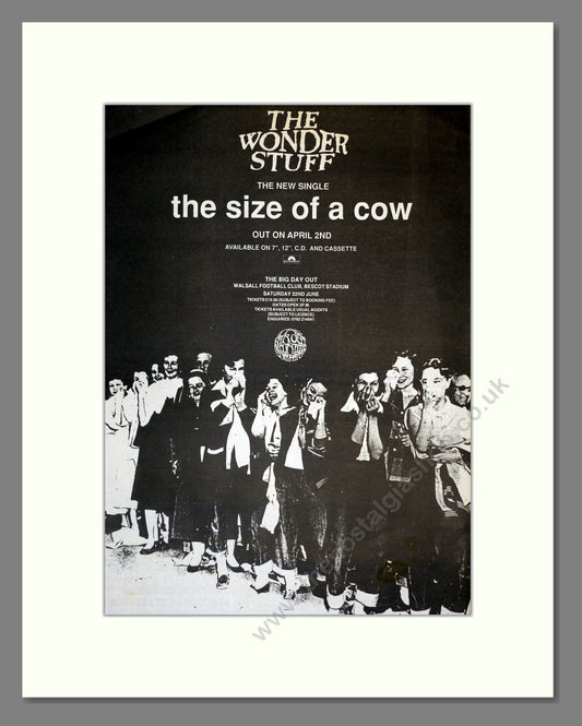 Wonder Stuff (The) - The Size Of A Cow. Vintage Advert 1991 (ref AD17386)