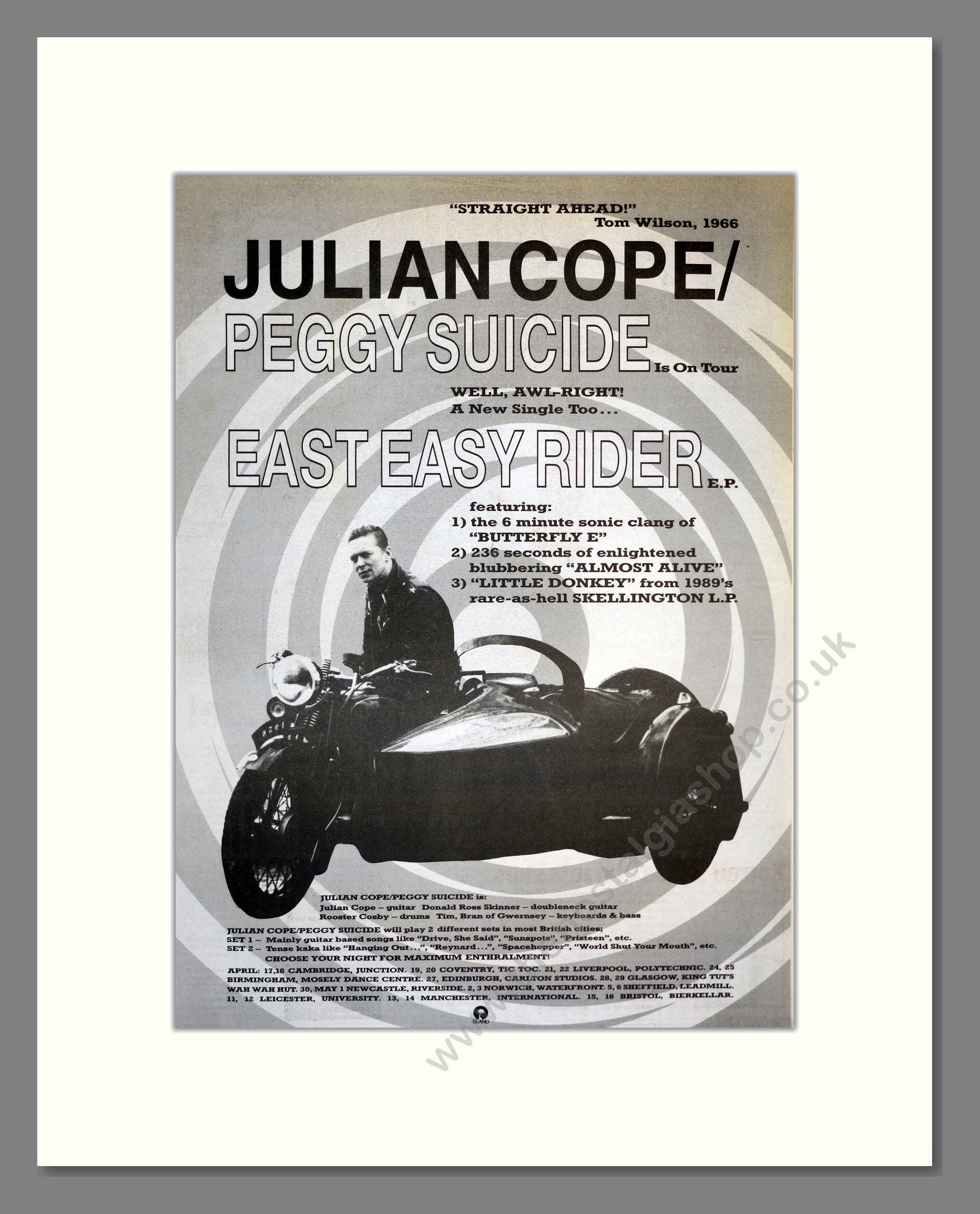 Julian Cope - Peggy Suicide. Vintage Advert 1991 (ref AD17407)