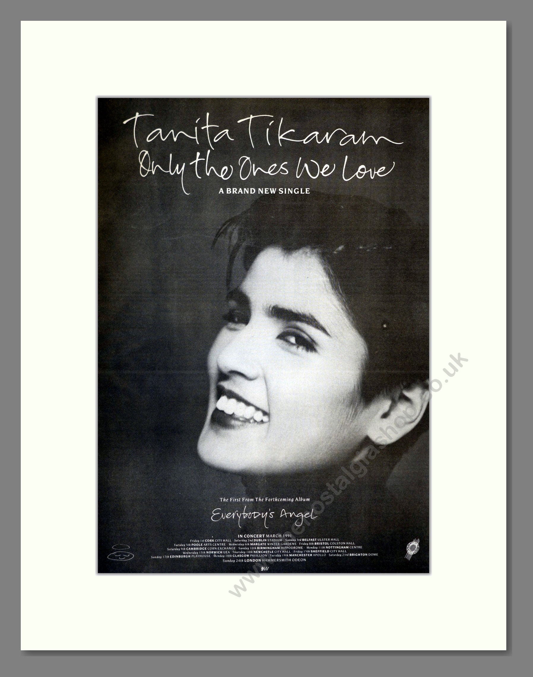 Tanita Tikaram - Only The Ones We Love. Vintage Advert 1991 (ref AD17413)