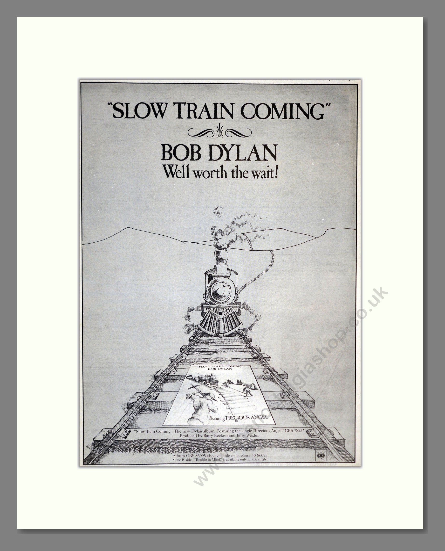 Bob Dylan - Slow Train Coming. Vintage Advert 1979 (ref AD17436)