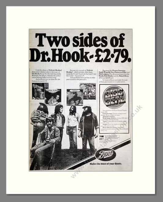 Dr Hook - 2 Albums. Vintage Advert 1980 (ref AD17443)