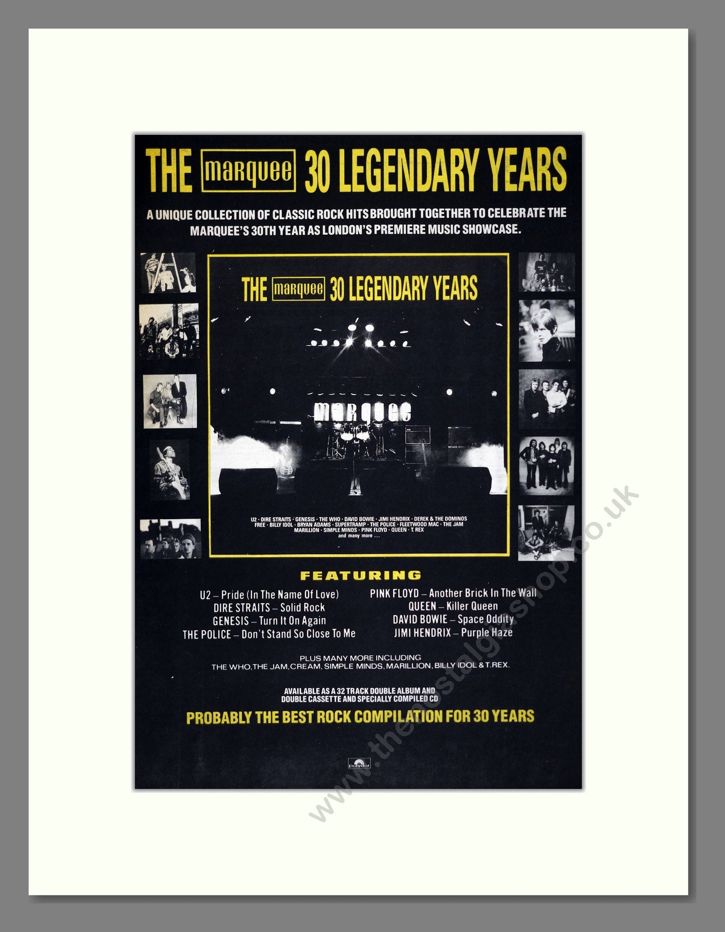 Various Artists - The Marquee 30th Anniversary. Vintage Advert 1989 (ref AD17453)