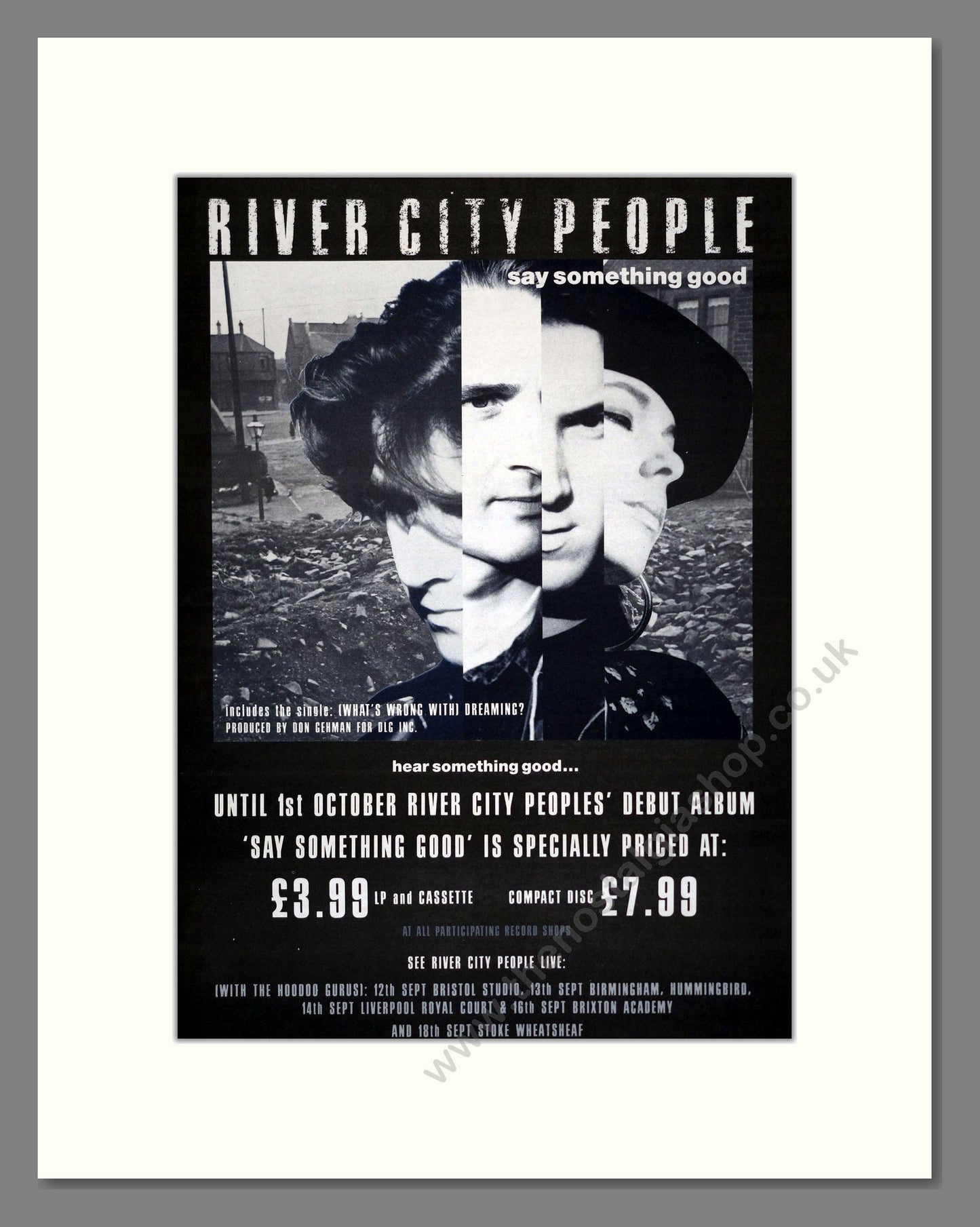 River City People - Say Something Good. Vintage Advert 1989 (ref AD17457)