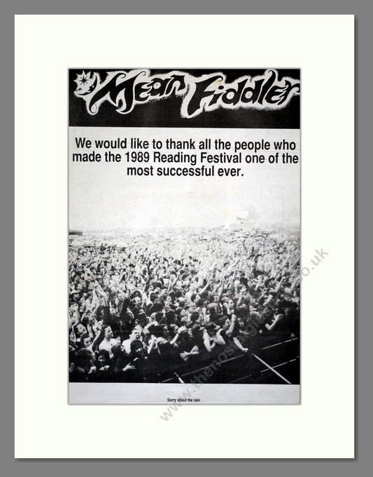 Mean Fidler - Reading Festival 1989. Vintage Advert 1989 (ref AD17460)