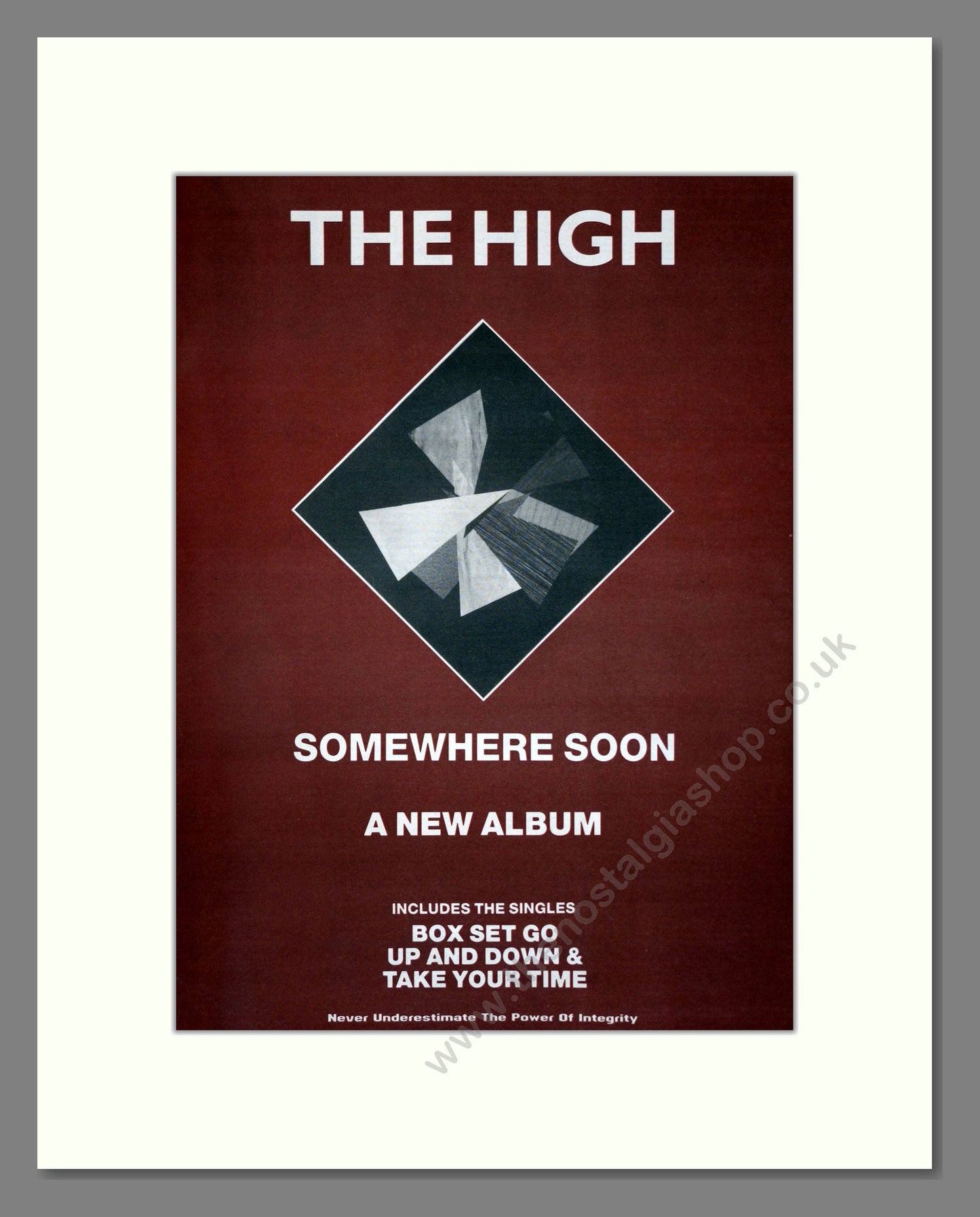 High (The) - Somewhere Soon. Vintage Advert 1990 (ref AD17478)