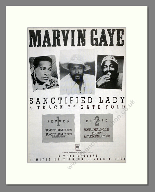 Marvin Gaye - Sanctified Lady. Vintage Advert 1985 (ref AD17506)