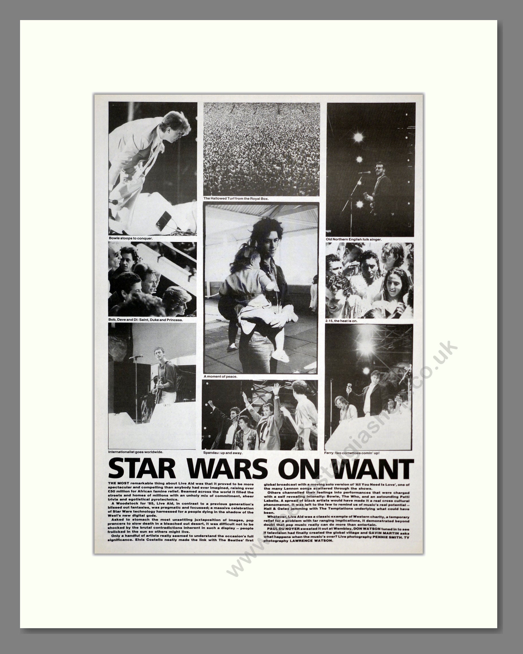 Various Artists - Live Aid Images. Vintage Advert 1985 (ref AD17512)